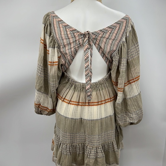 Free People open back large striped peasant dress - Picture 5 of 6